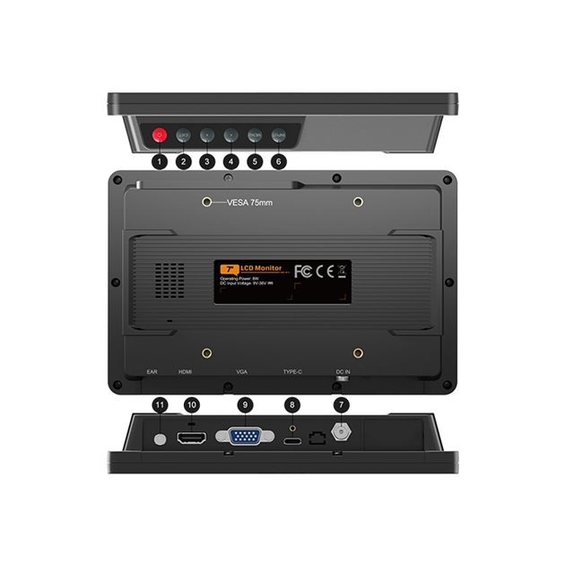 7 inch 1000nits Industrial Touch Monitor